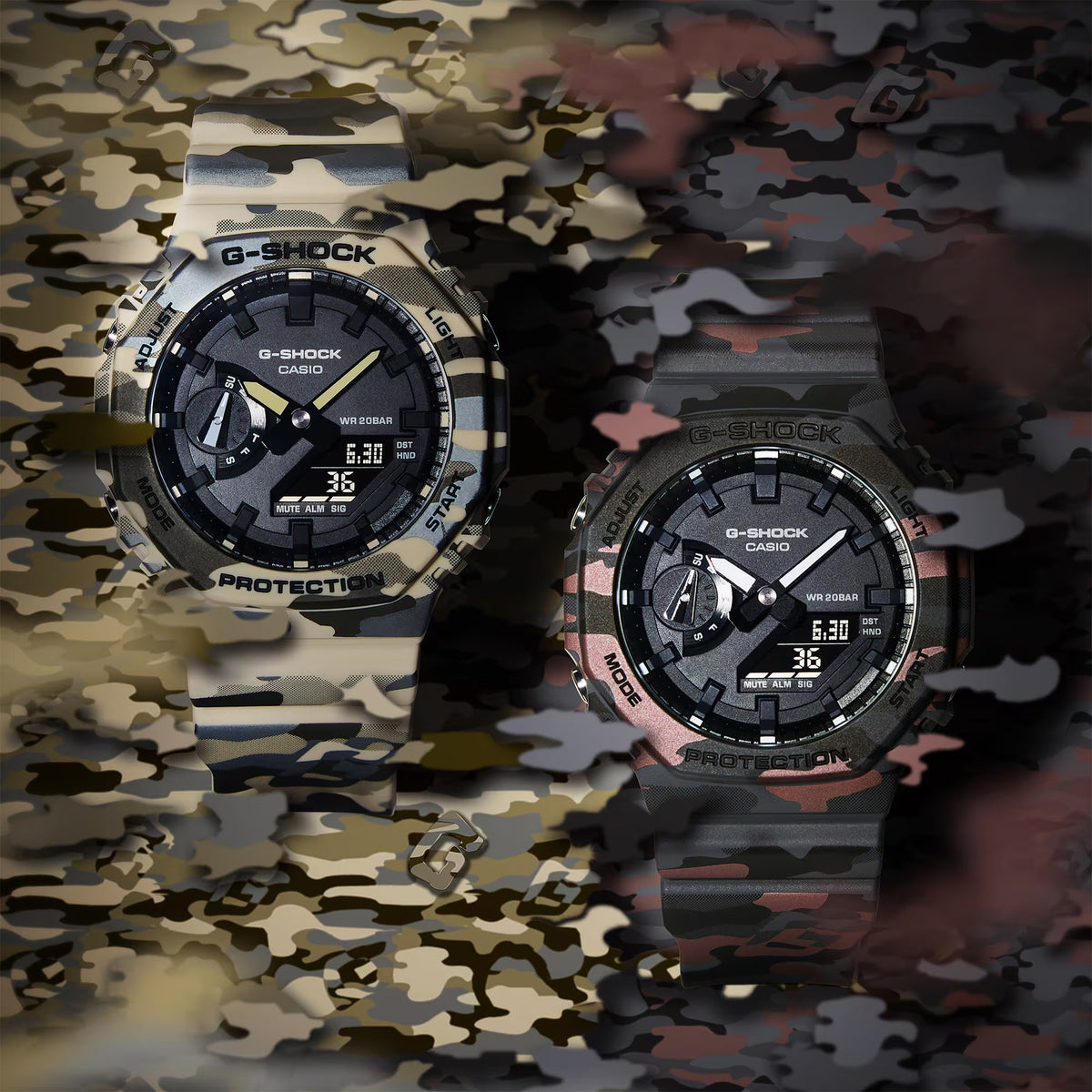 Casio G-Shock GA-2100CM-8A Herrenuhr Camouflage