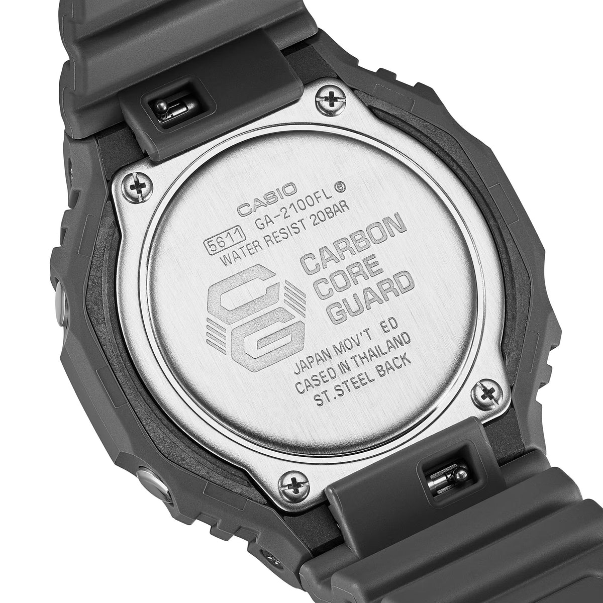 Casio G-Shock GA-2100FL-8A Herrenuhr Grau Orange