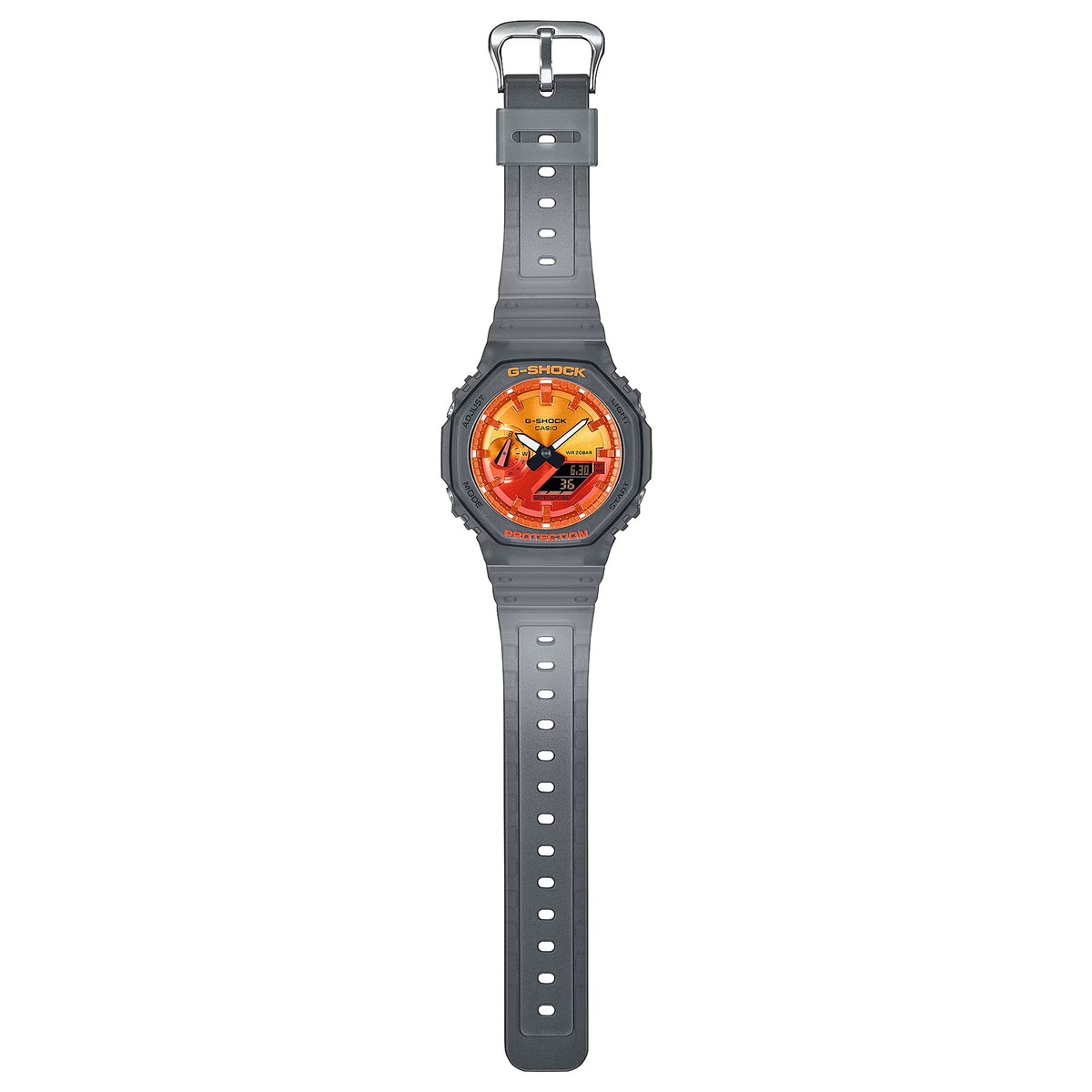 Casio G-Shock GA-2100FLS-8A4 Herrenuhr Grau Orange