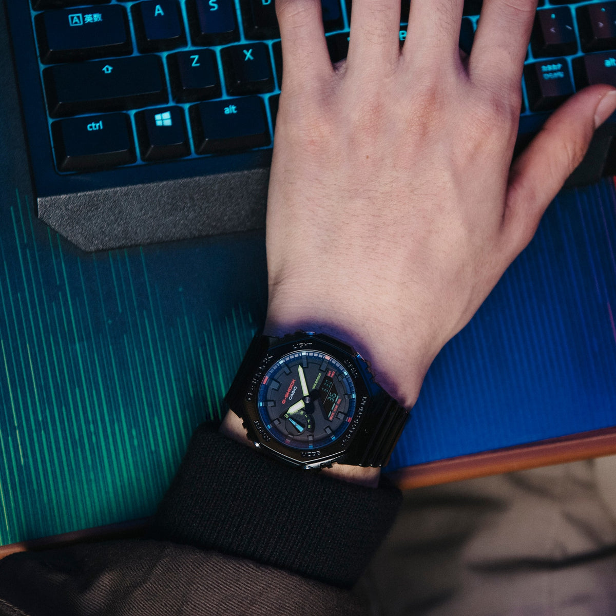 Casio G-Shock GA-2100RGB-1A Herrenuhr Schwarz