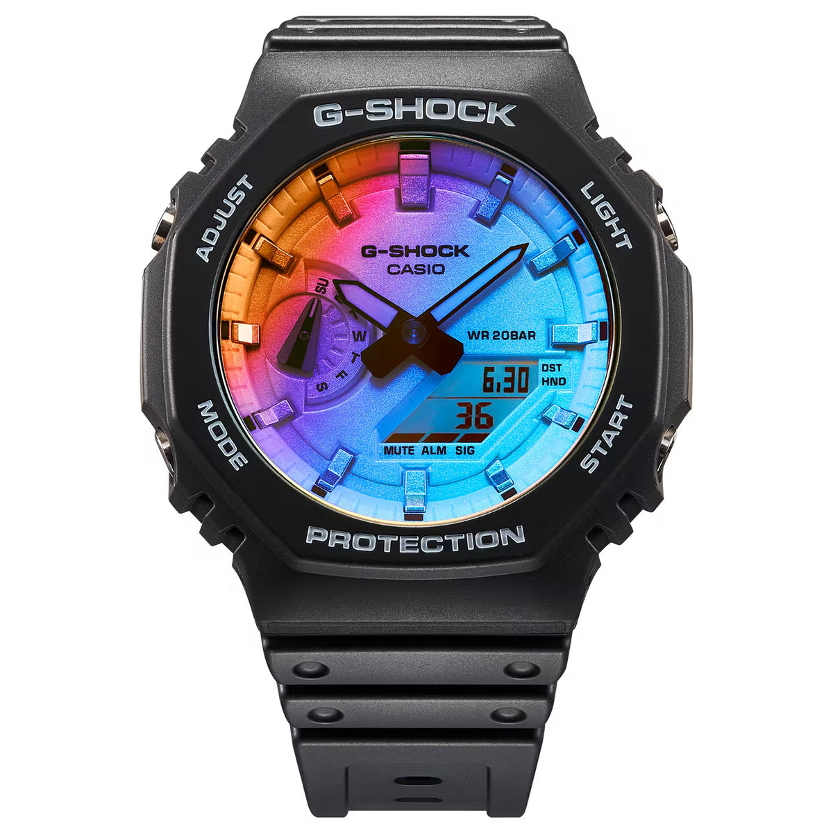 Casio G-Shock GA-2100SR-1A Herrenuhr Schwarz Multicolor