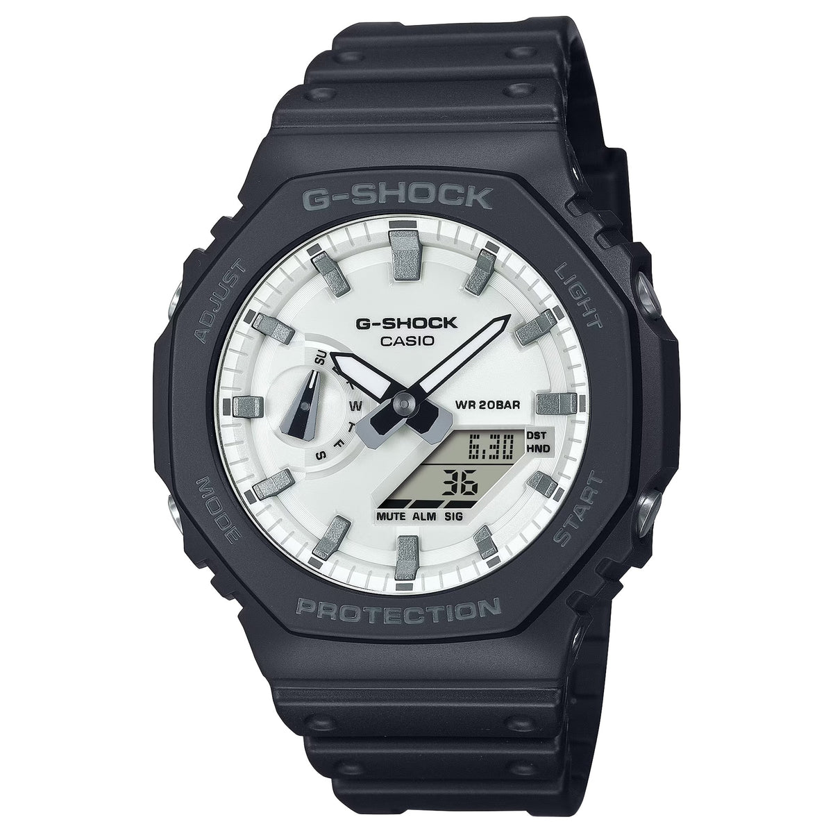 Casio G-Shock GA-2100WD-1A Herrenuhr Schwarz Weiß
