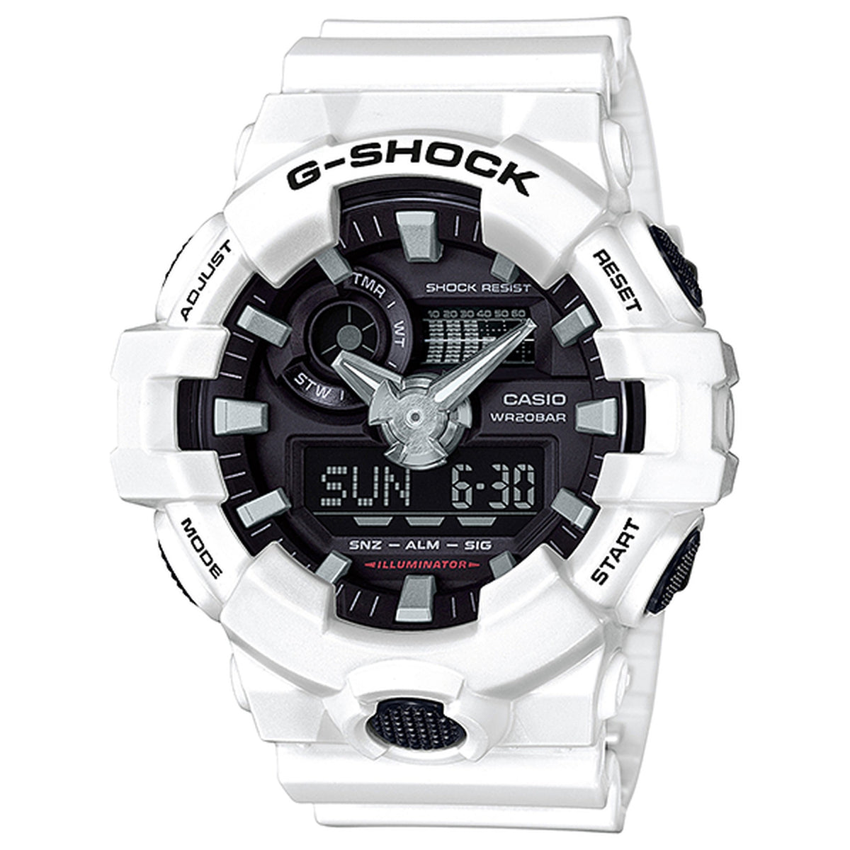 Casio G-Shock GA-700-7A Herrenuhr Weiß Schwarz
