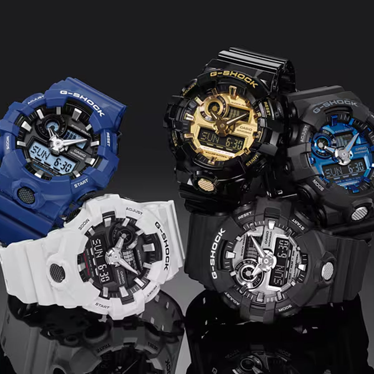 Casio G-Shock GA-700-7A Herrenuhr Weiß Schwarz