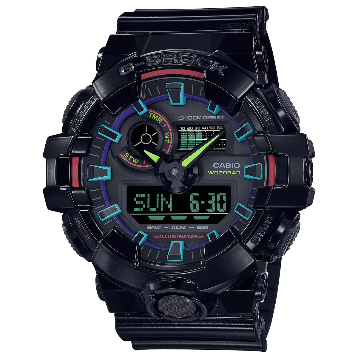 Casio G-Shock GA-700RGB-1A Herrenuhr Schwarz