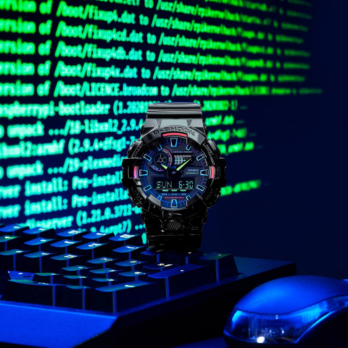 Casio G-Shock GA-700RGB-1A Herrenuhr Schwarz