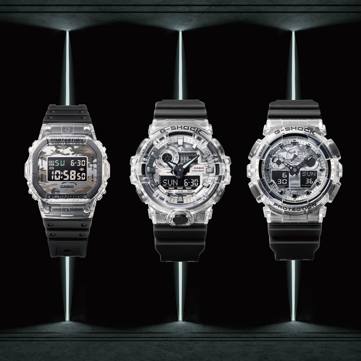 Casio G-Shock GA-700SKC-1A Herrenuhr Transparent Schwarz