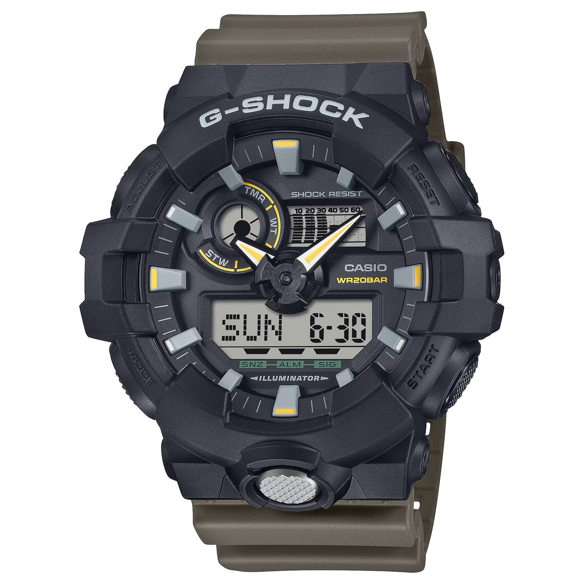 Casio G-Shock GA-710TU-1A3 Herrenuhr Schwarz Grün