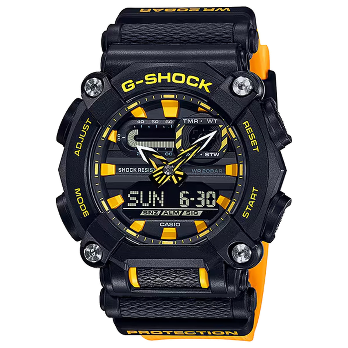 Casio G-Shock GA-900A-1A9 Herrenuhr Schwarz Gelb