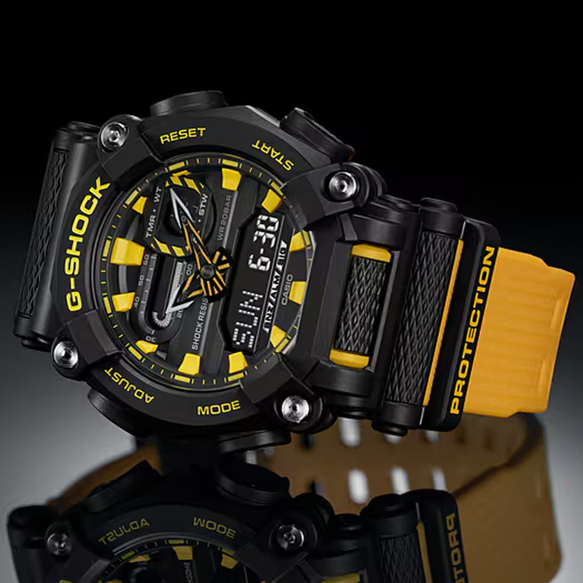 Casio G-Shock GA-900A-1A9 Herrenuhr Schwarz Gelb