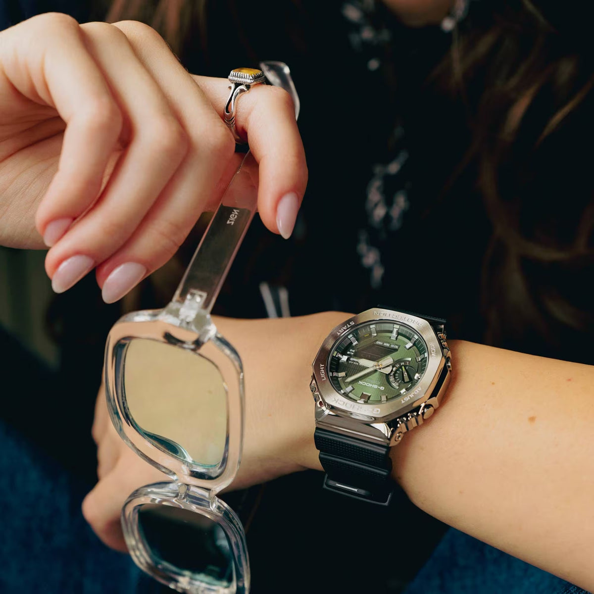 Casio G-Shock GBM-2100A-1A3 Men's Watch Silver Green