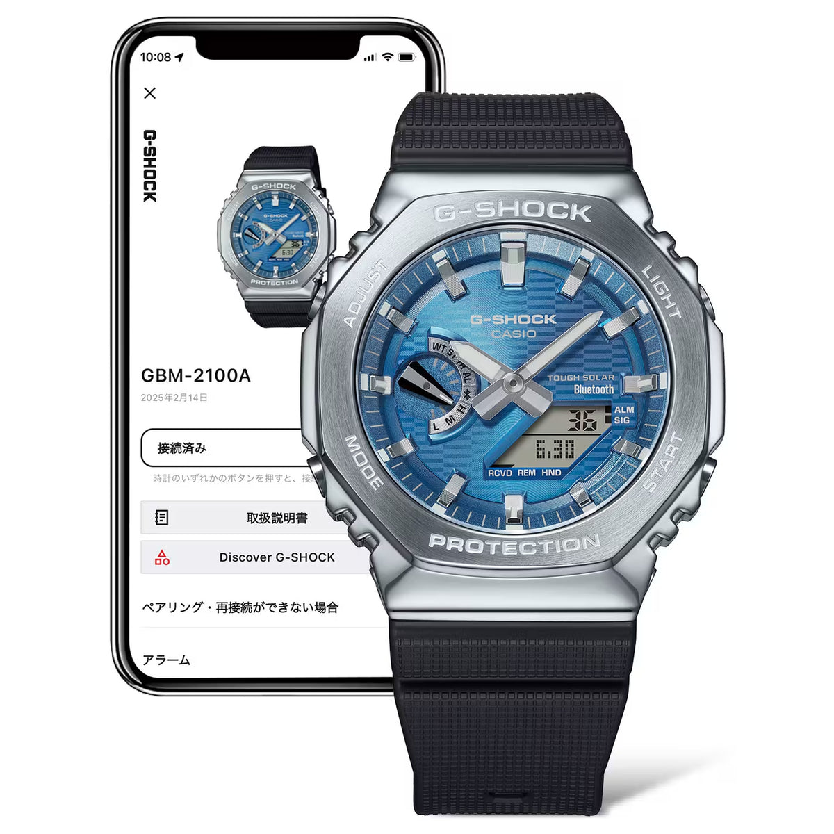 Casio G-Shock GM-2100A-2B Men's Watch Silver Blue