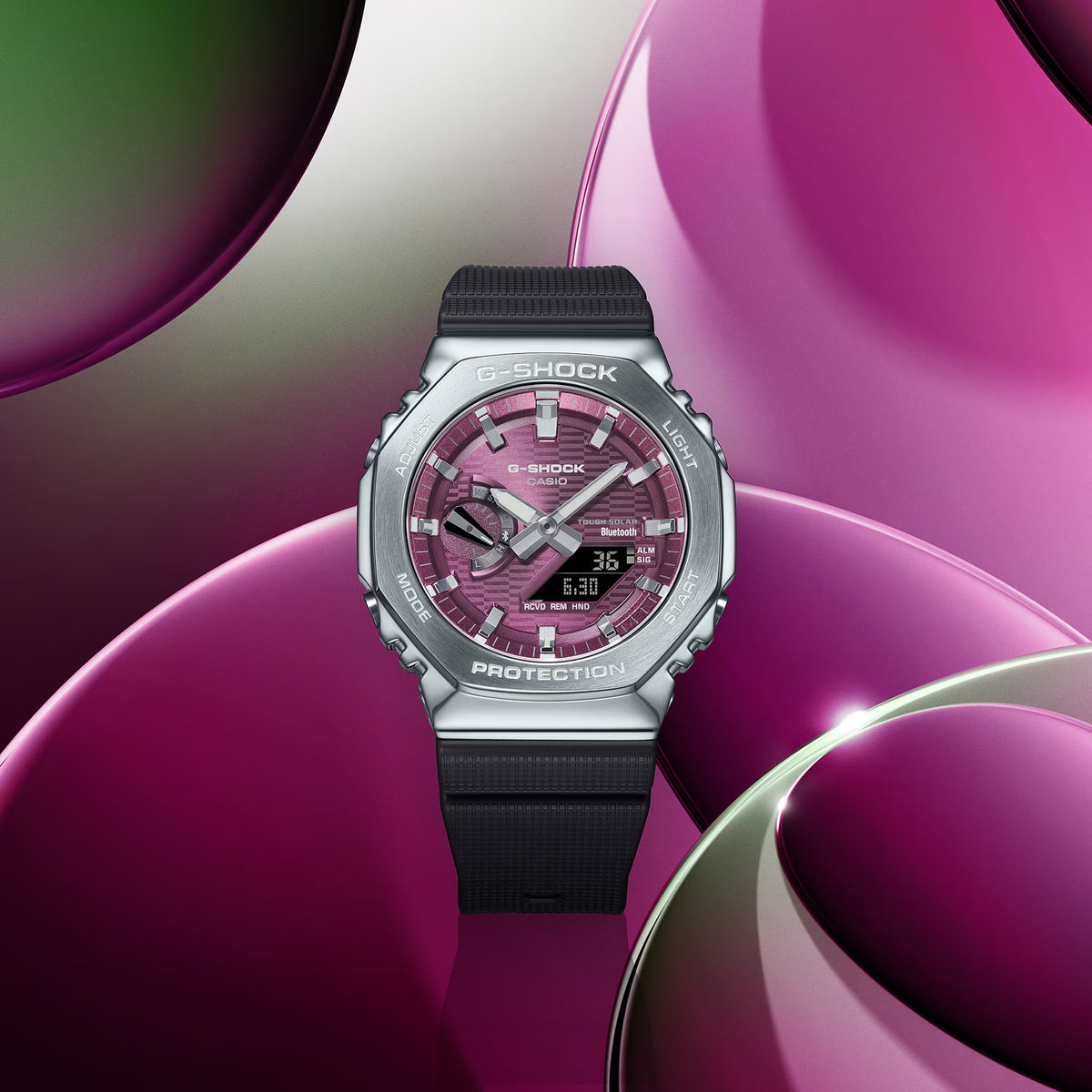 Casio G-Shock GBM-2100A-4B Herrenuhr Silber Lila