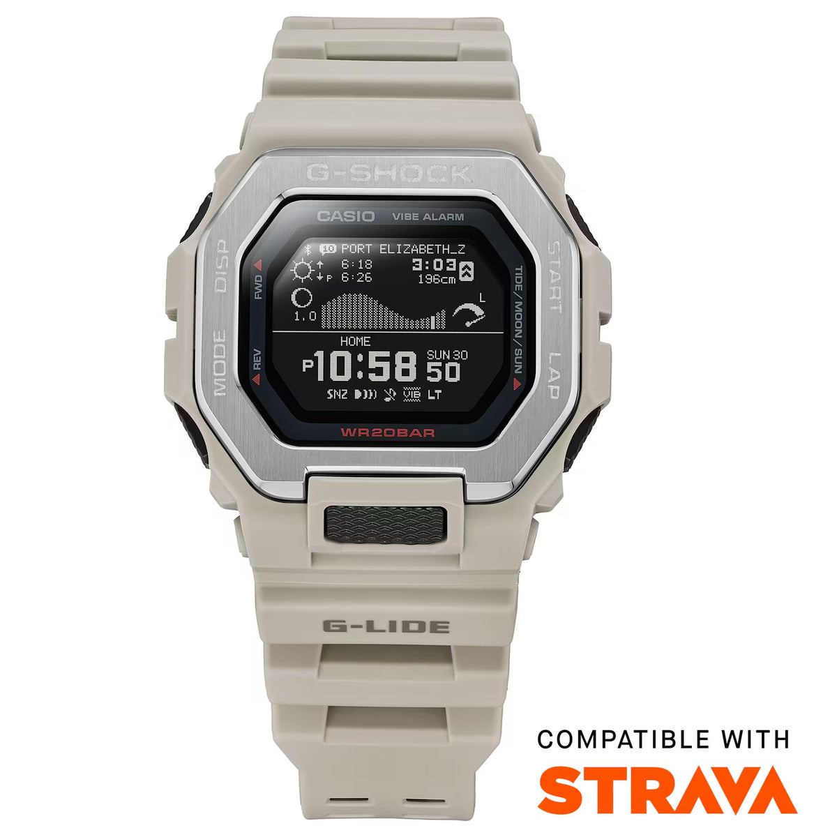 Casio G-Shock GBX-100-8 Herrenuhr Grau Weiß