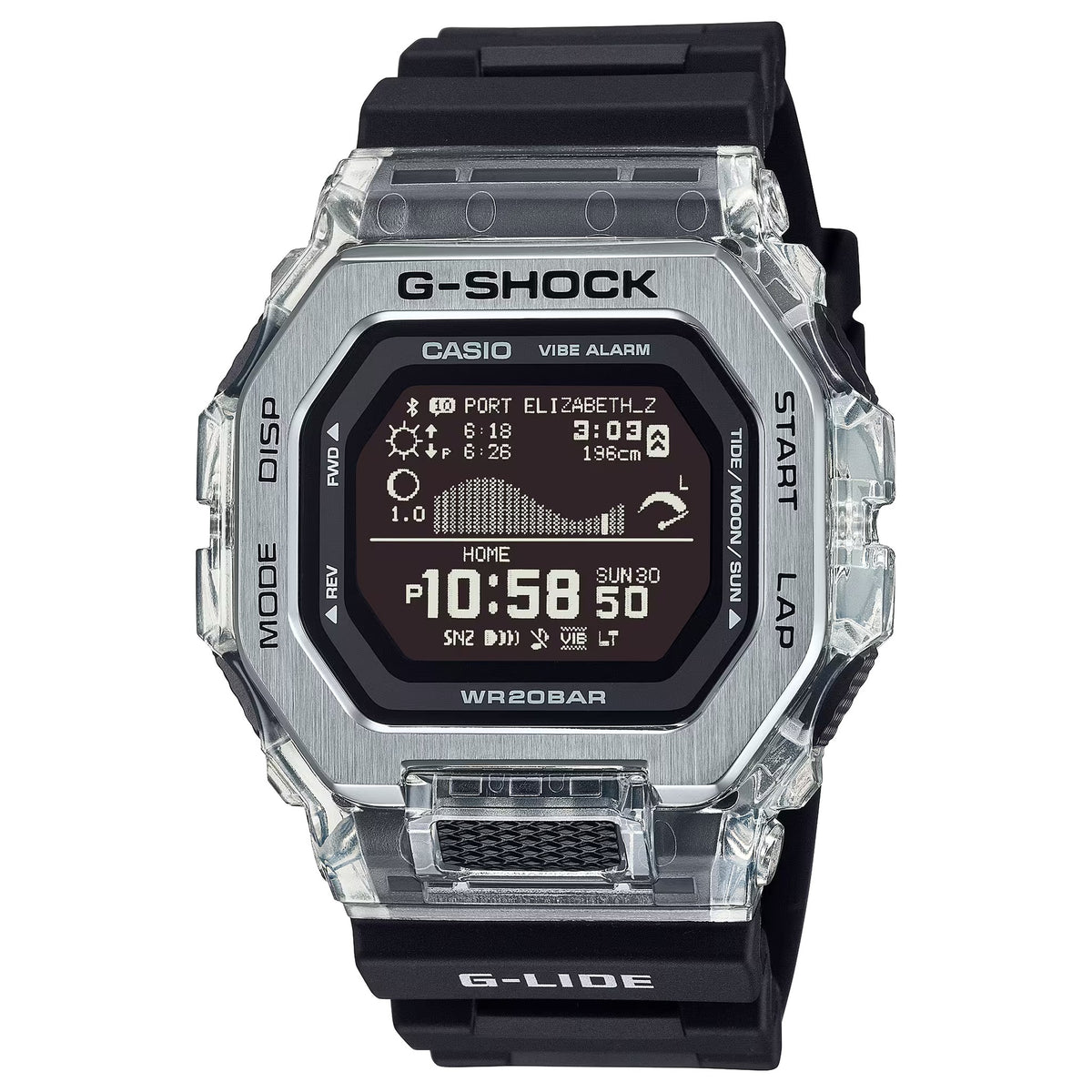 Casio G-Shock GBX-100S-1 Herrenuhr Silber Transparent