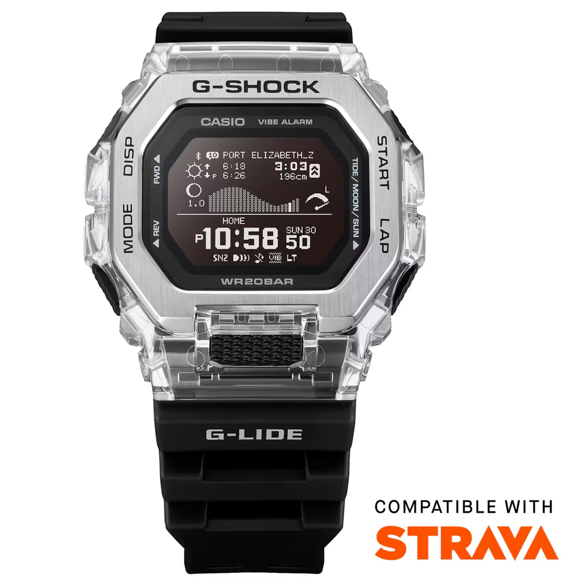 Casio G-Shock GBX-100S-1 Herrenuhr Silber Transparent