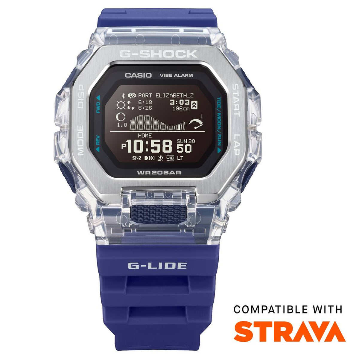 Casio G-Shock GBX-100S-2 Herrenuhr Silber Blau
