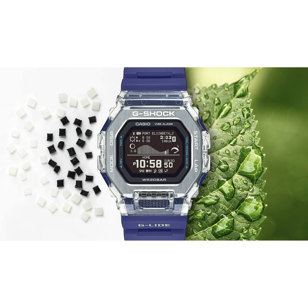 Casio G-Shock GBX-100S-2 Herrenuhr Silber Blau