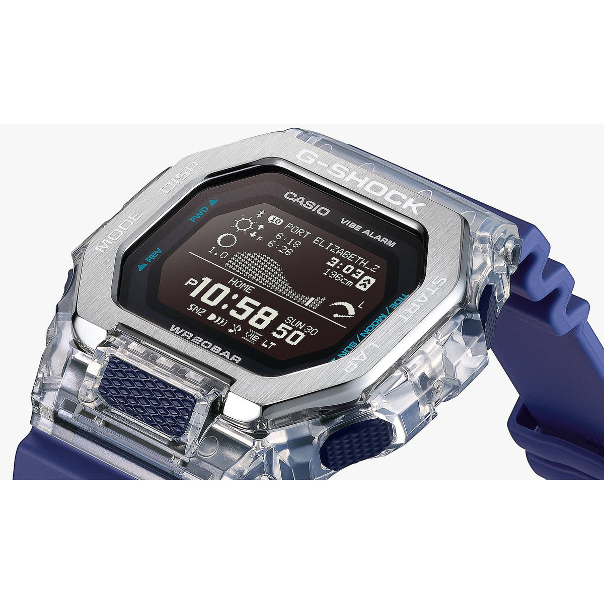 Casio G-Shock GBX-100S-2 Herrenuhr Silber Blau