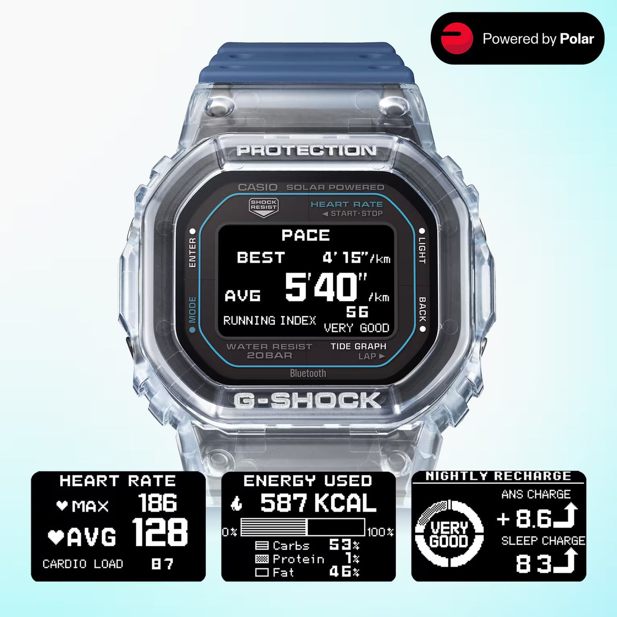 Casio G-Shock GBX-H5600-2 Herrenuhr Blau