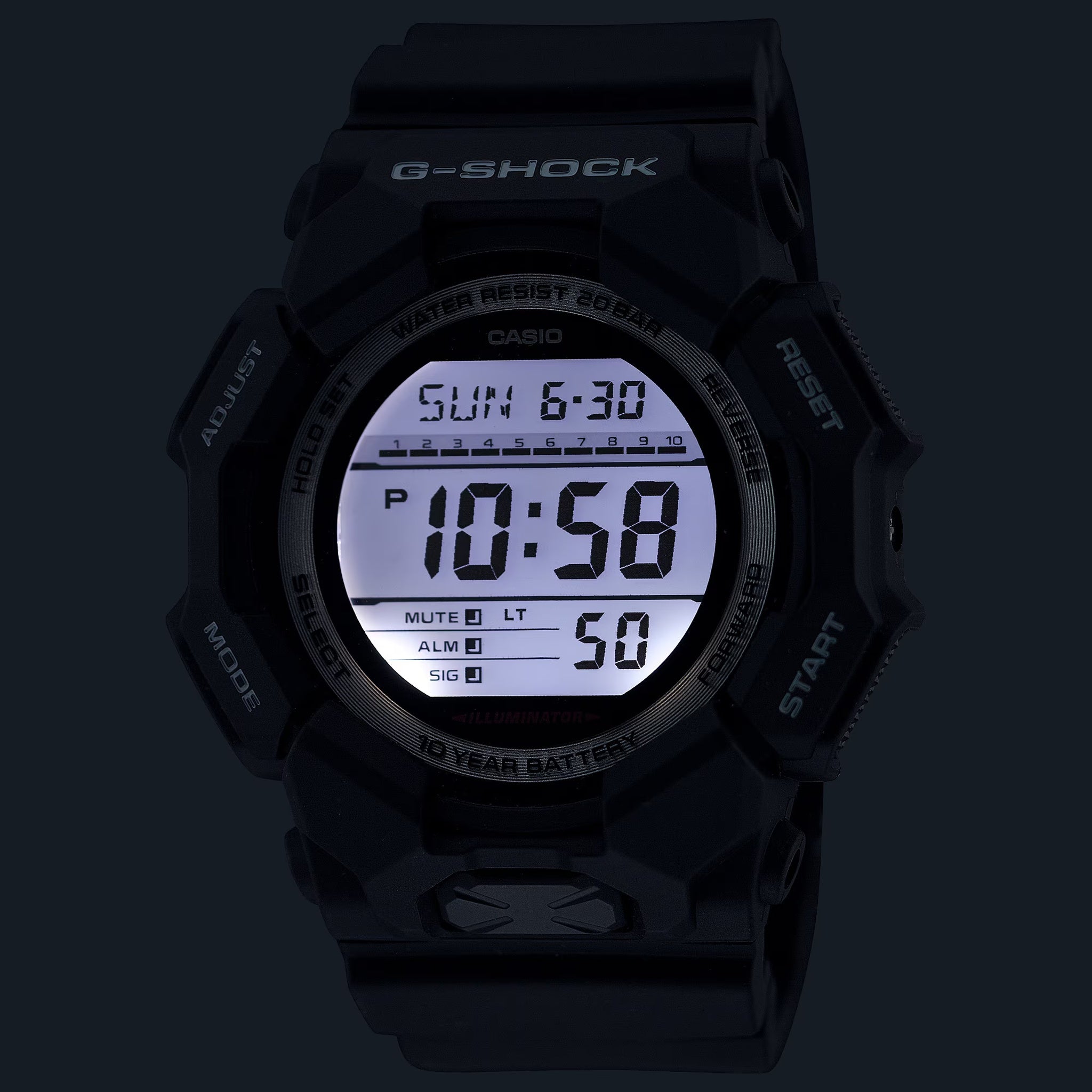 Casio G-Shock GD-010-1 Herrenuhr Schwarz