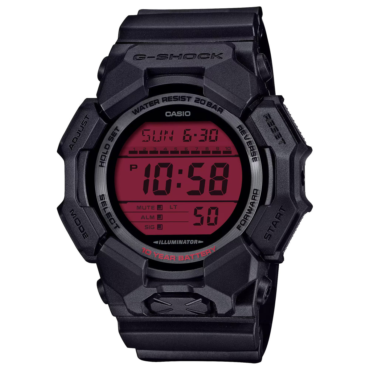 Casio G-Shock GD-010BBR-1 Herrenuhr Schwarz Rot