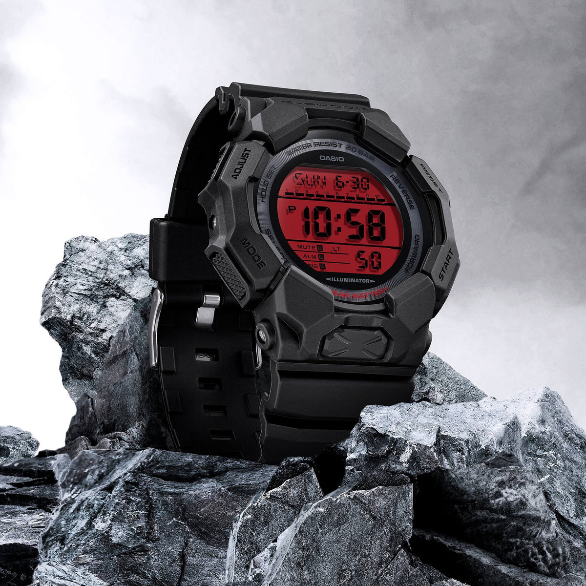 Casio G-Shock GD-010BBR-1 Herrenuhr Schwarz Rot