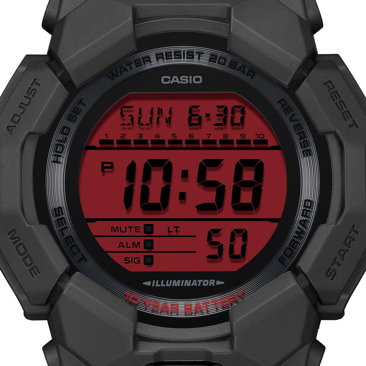 Montre Casio G-Shock GD-010BBR-1 Homme Noir Rouge