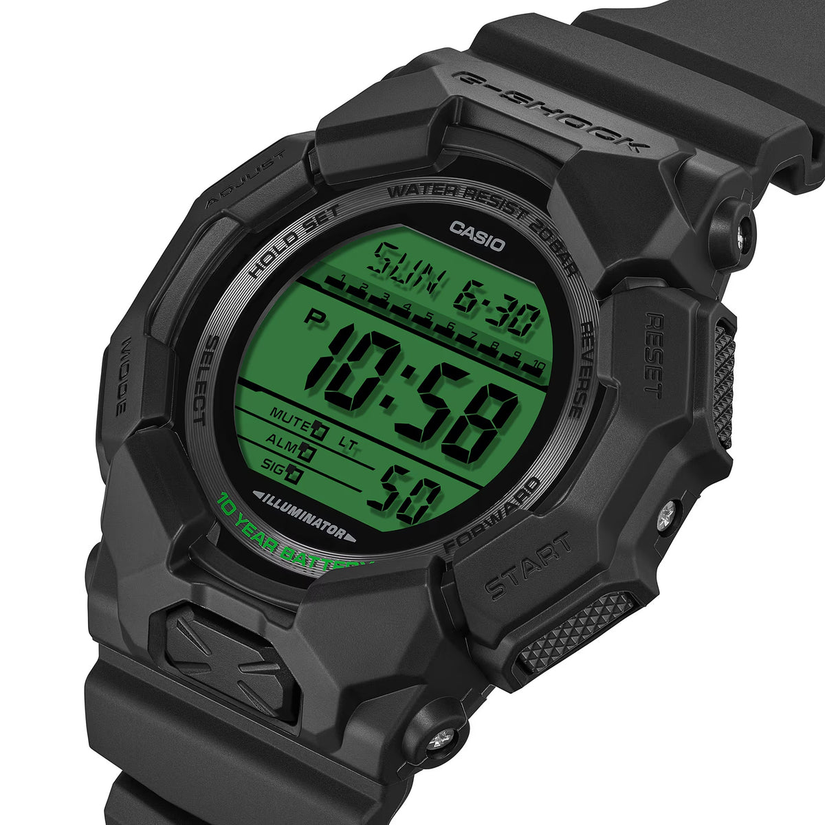 Casio G-Shock GD-010BEG-1 Herrenuhr Schwarz Grün