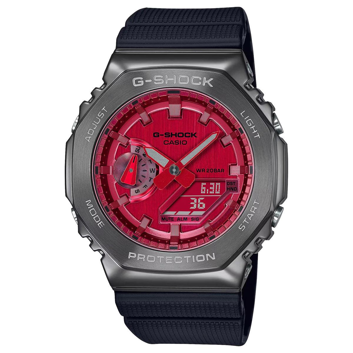 Casio G-Shock GM-2100B-4A Herrenuhr Rot Silber