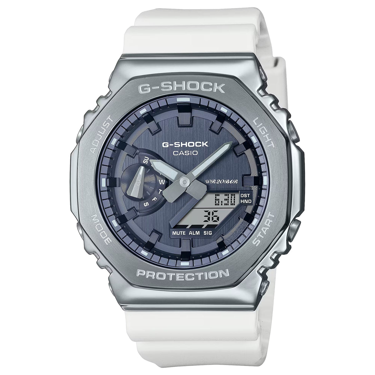 Casio G-Shock GM-2100WS-7A Herrenuhr Silber Weiß