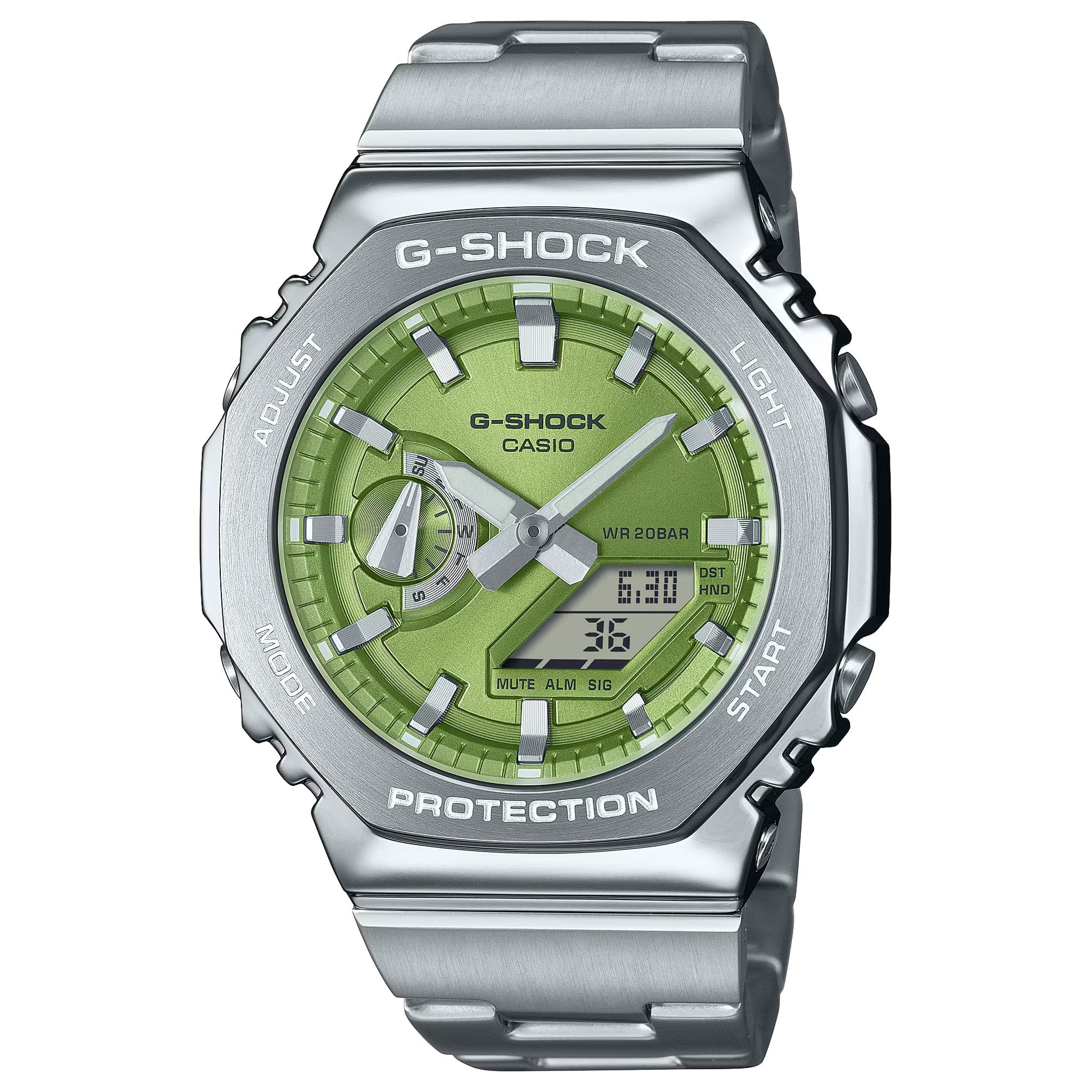 Montre Casio G-Shock GM-2110D-3A Homme Argenté Vert