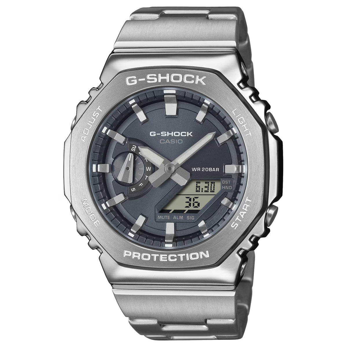 Casio G-Shock GM-2110D-8A Herrenuhr Silber Grau
