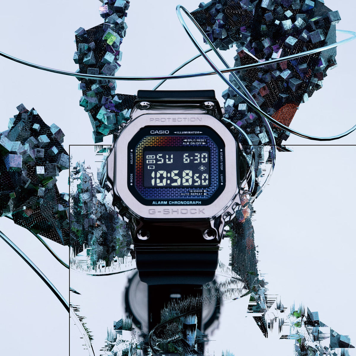 Casio G-Shock GM-5600RW-1 Herrenuhr Silber Schwarz