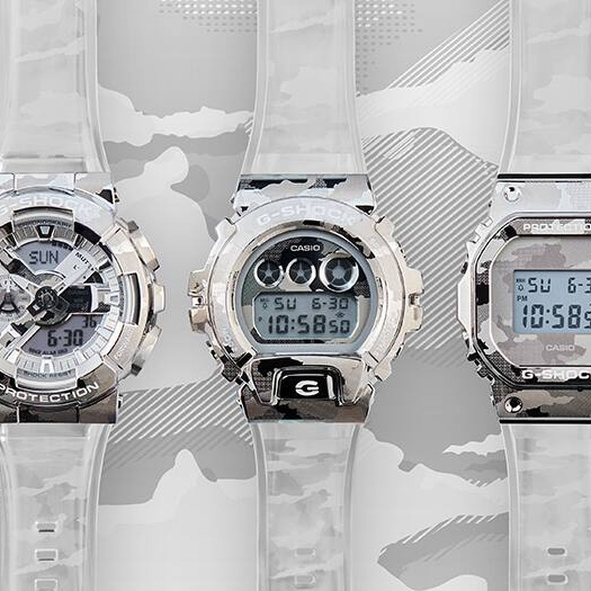 Casio G-Shock GM-5600SCM-1 Herrenuhr Transparentes Camouflage