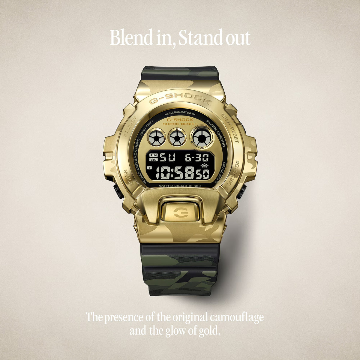 Casio G-Shock GM-6900CMG-3 Herrenuhr Gold Camouflage