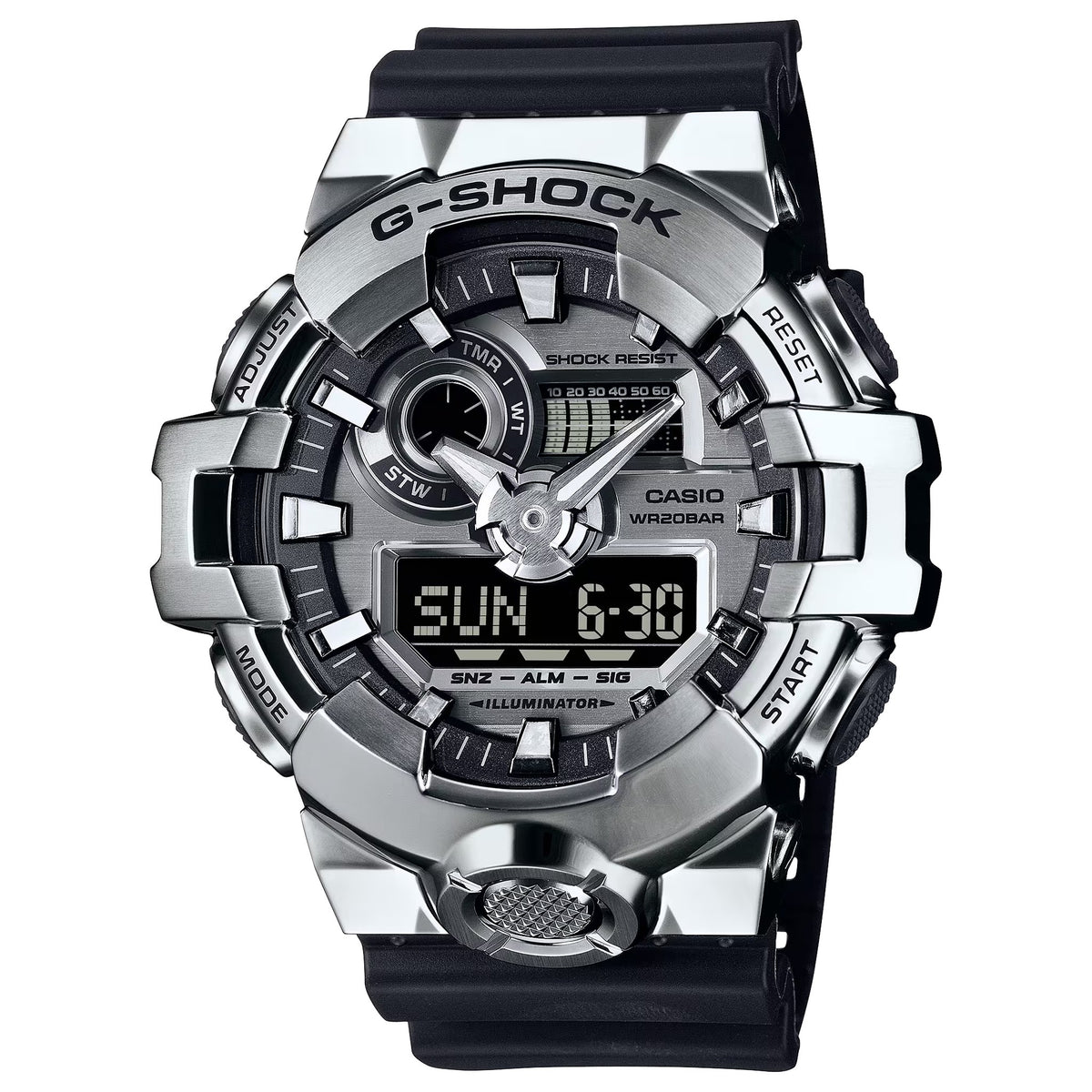 Casio G-Shock GM-700-1A Herrenuhr Silber Schwarz