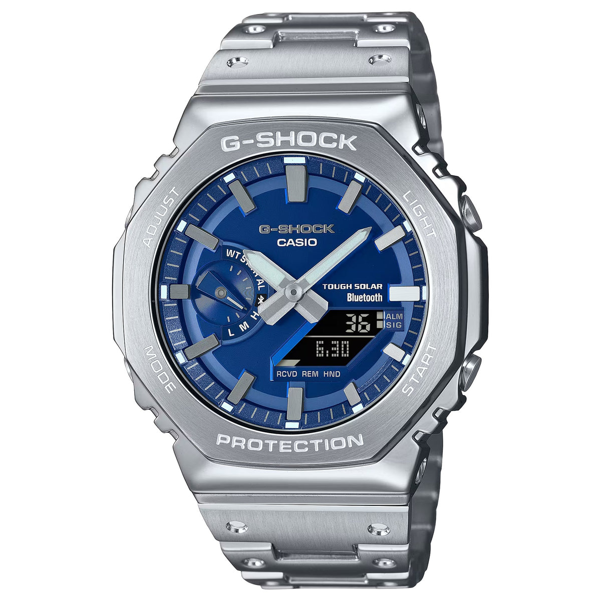 Casio G-Shock GM-B2100AD-2A Herrenuhr Silber Blau
