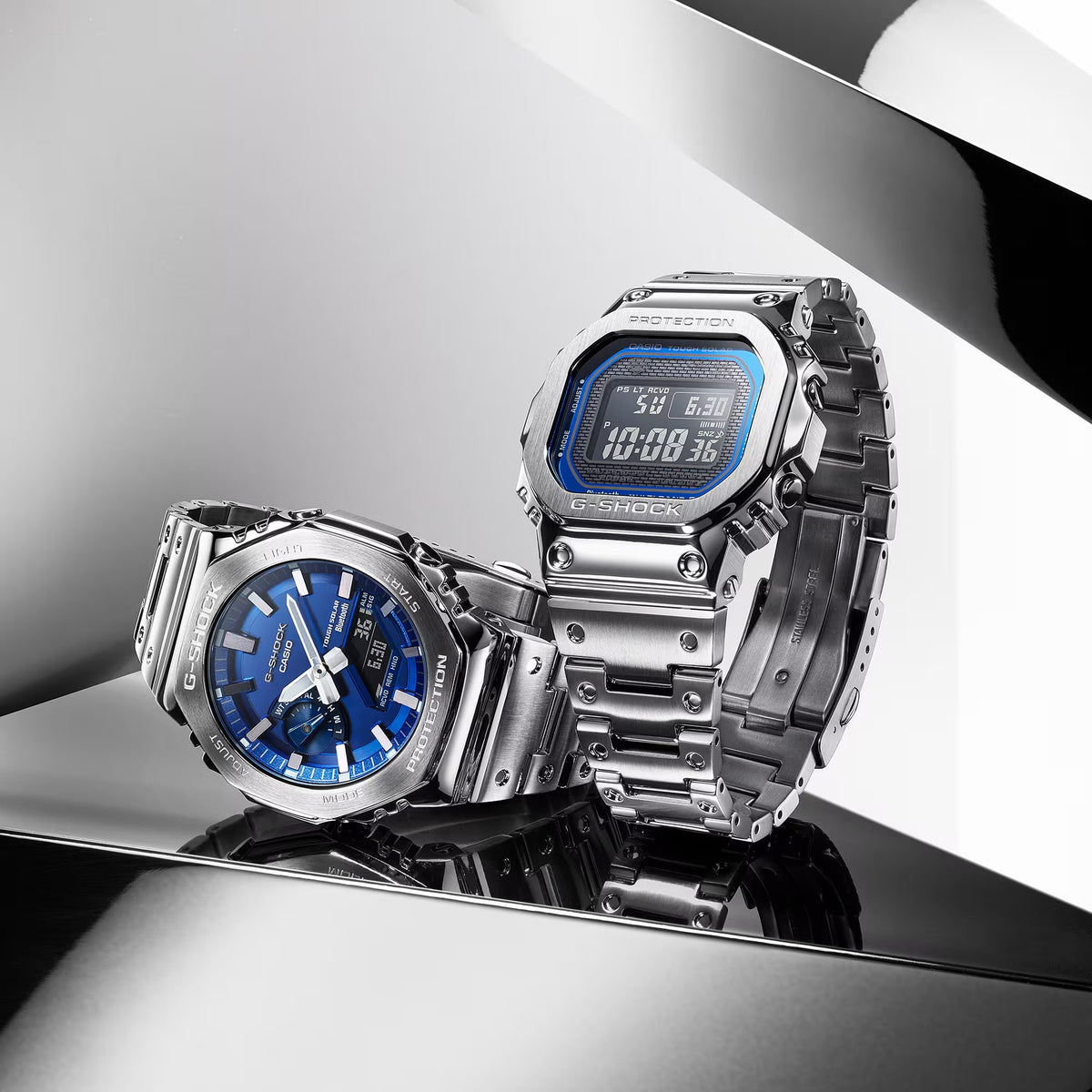 Casio G-Shock GM-B2100AD-2A Herrenuhr Silber Blau