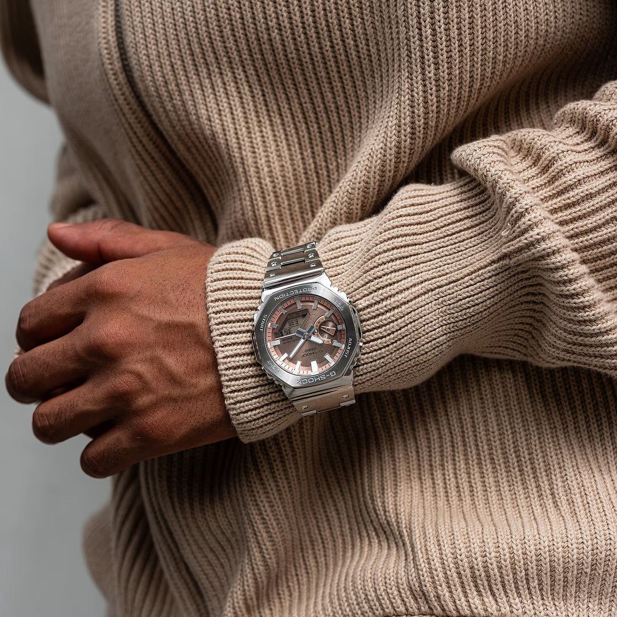 Casio G-Shock GM-B2100AD-5A Herrenuhr Silber Bronze