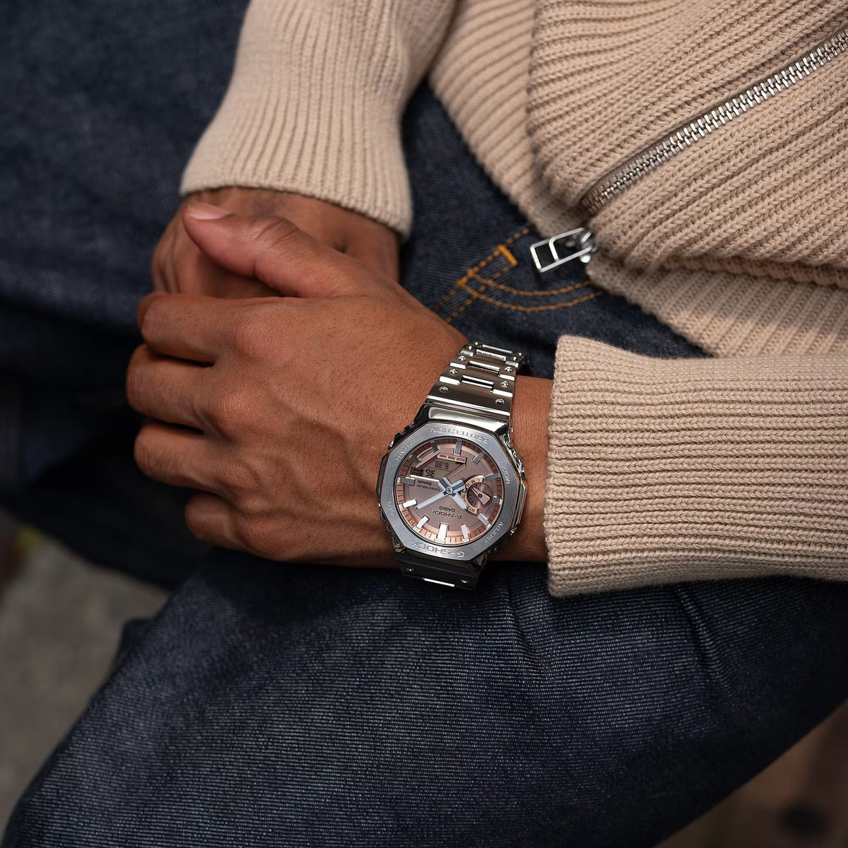 Casio G-Shock GM-B2100AD-5A Herrenuhr Silber Bronze