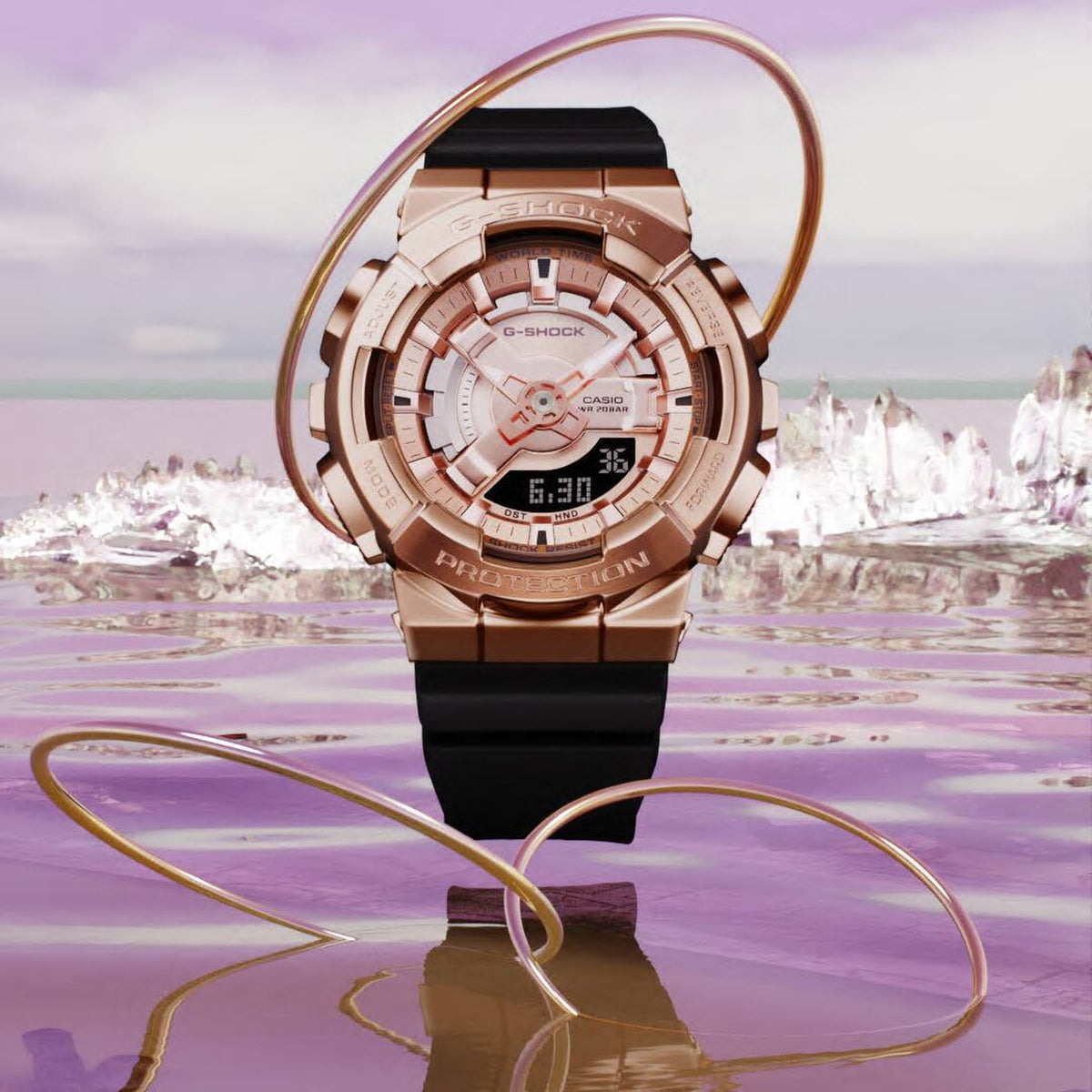 Casio G-Shock GM-S110PG-1A Damenuhr Roségold Schwarz