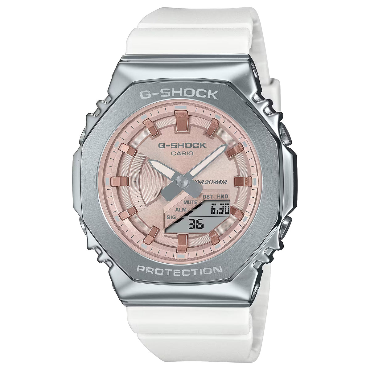 Casio G-Shock GM-S2100WS-7A Damen Uhr Silber Rosé