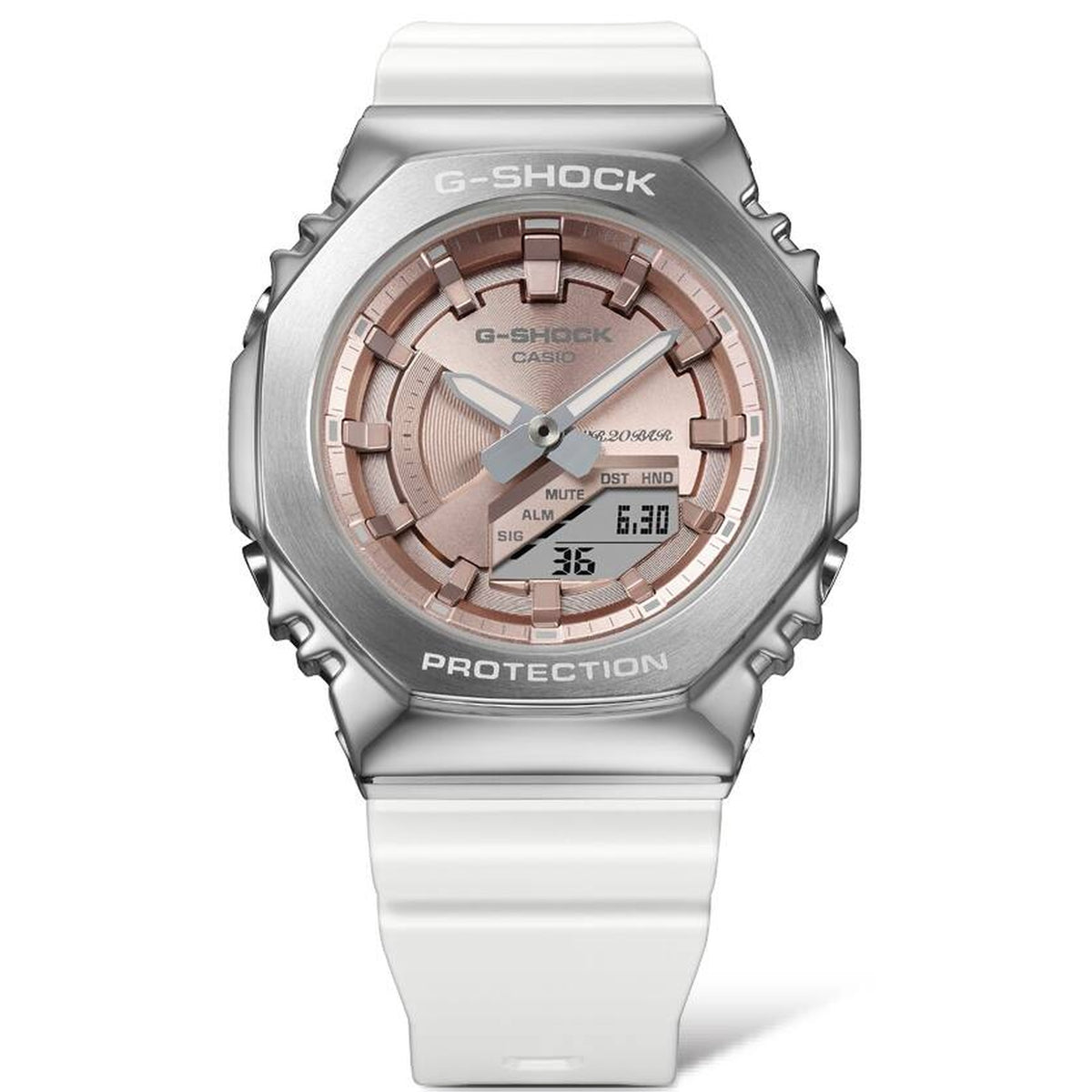 Casio G-Shock GM-S2100WS-7A Damen Uhr Silber Rosé