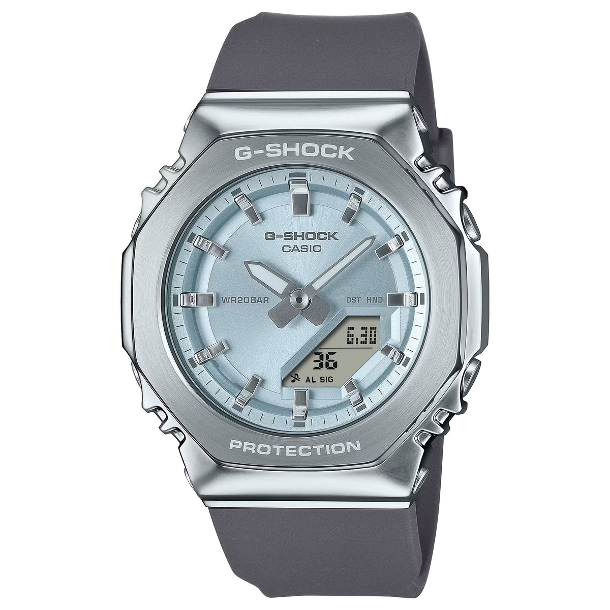 Casio G-Shock GM-S2110-2A Damenuhr Silberfarben Blau