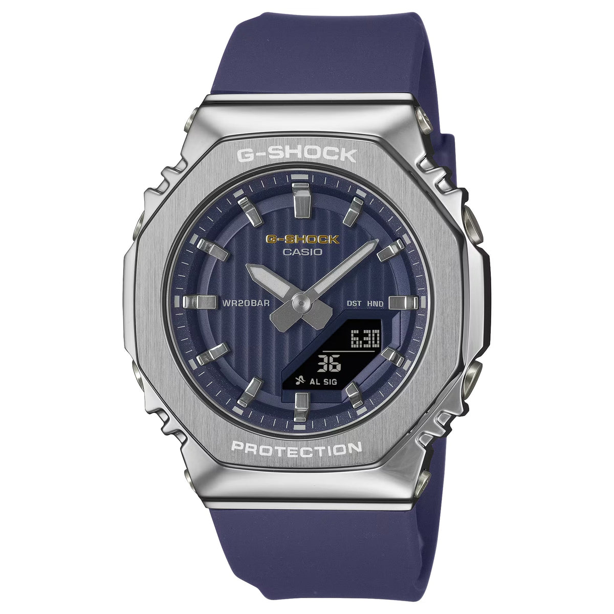 Casio G-Shock GM-S2110SH-2A Damenuhr Silber Blau