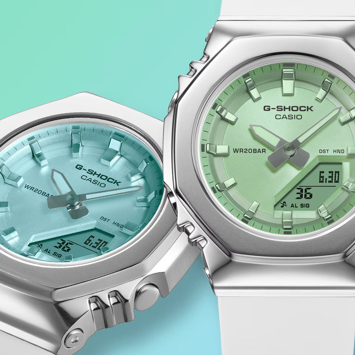 Casio G-Shock GM-S2110SR-7A Damenuhr Grün Weiß