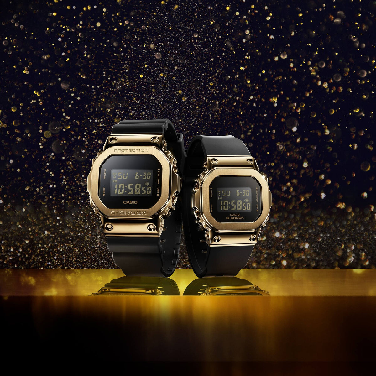 Casio G-Shock GM-S5600GB-1 Damen Uhr Gold Schwarz
