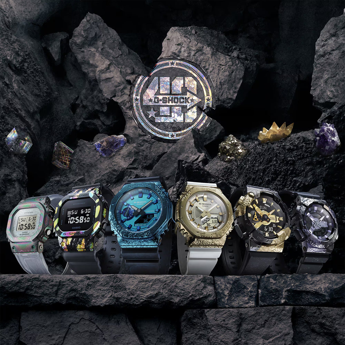 Casio G-Shock GM-S5640GEM-7 Damenuhr Weiß Mehrfarbig