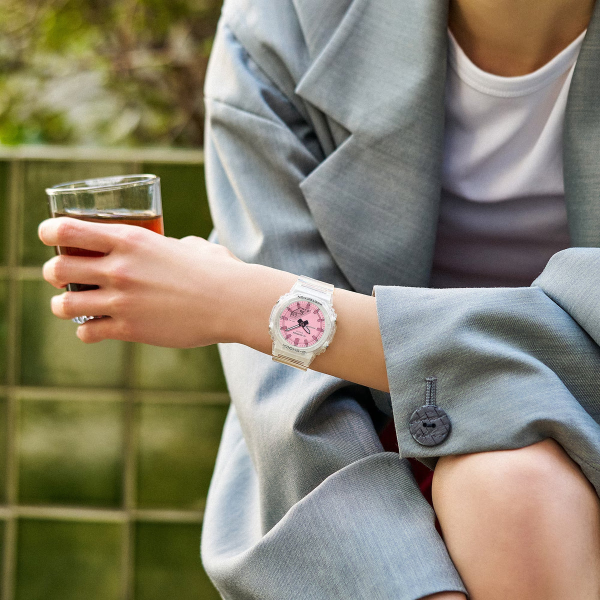 Casio G-Shock GMA-P2100SR-7A Damenuhr Transparent Rosé